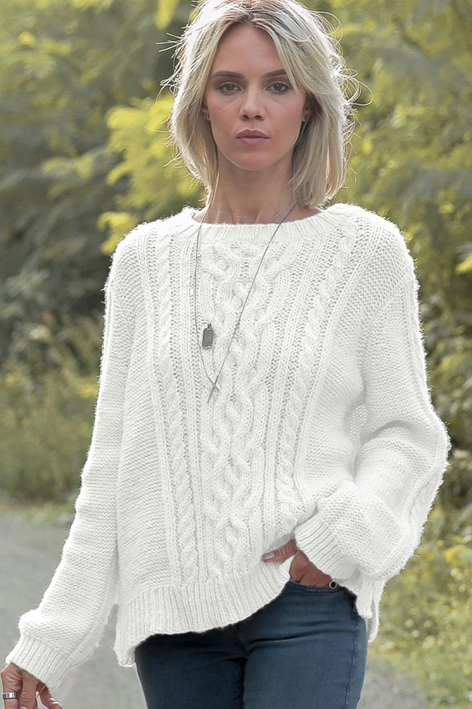 Cable knit pullover outlet sweater women's