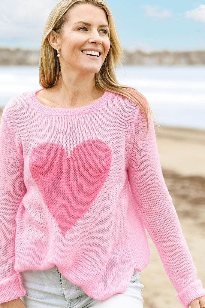 Lightweight pink sweater sales