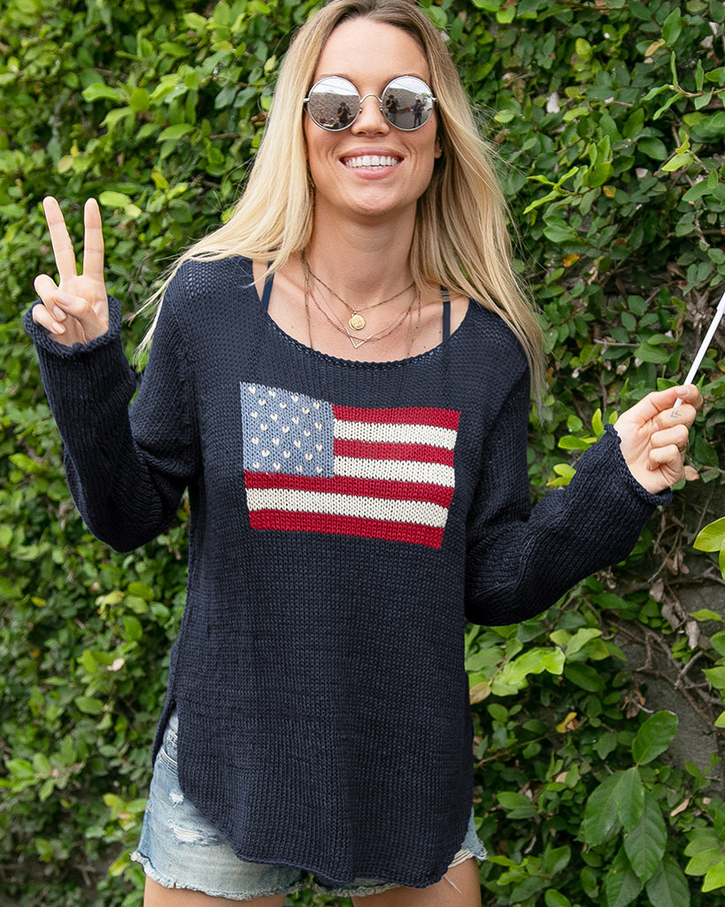 Wooden Ships American Flag Sweater main image 0