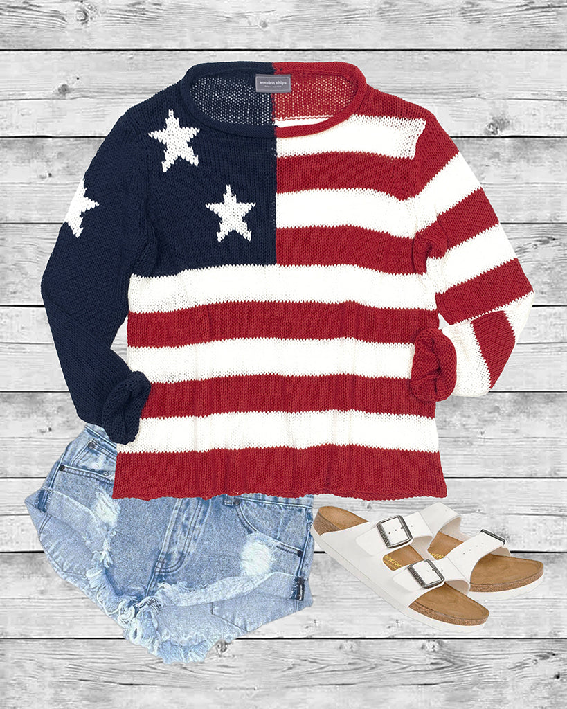Flag Rollneck Cotton Sweater - Flag | Wooden Ships