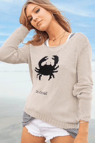 Oh Crab White Beach Bag