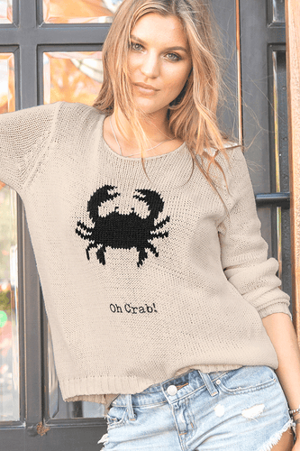 Oh Crab White Beach Bag